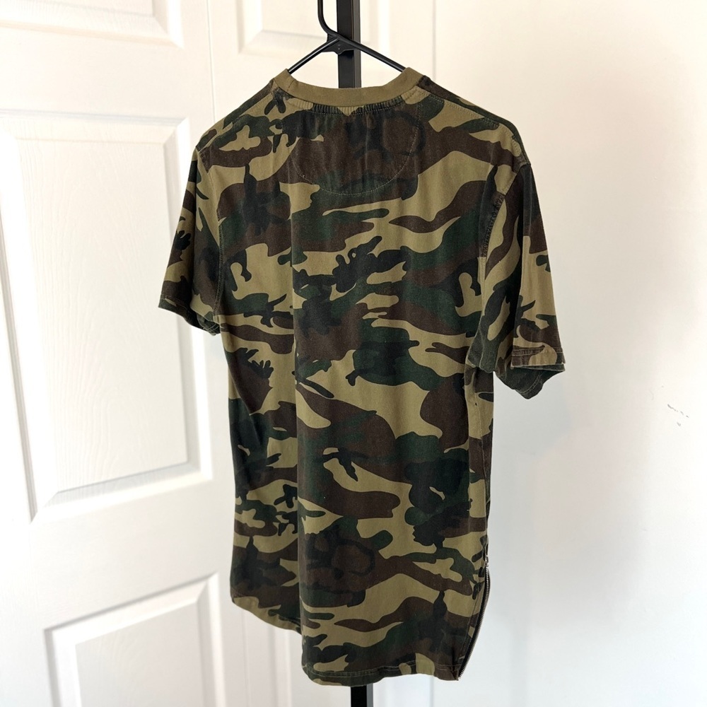Focus Quality Wear Women's Camouflage T-shirt 100% Cotton Zipped Hip Slits Med - Picture 4 of 4